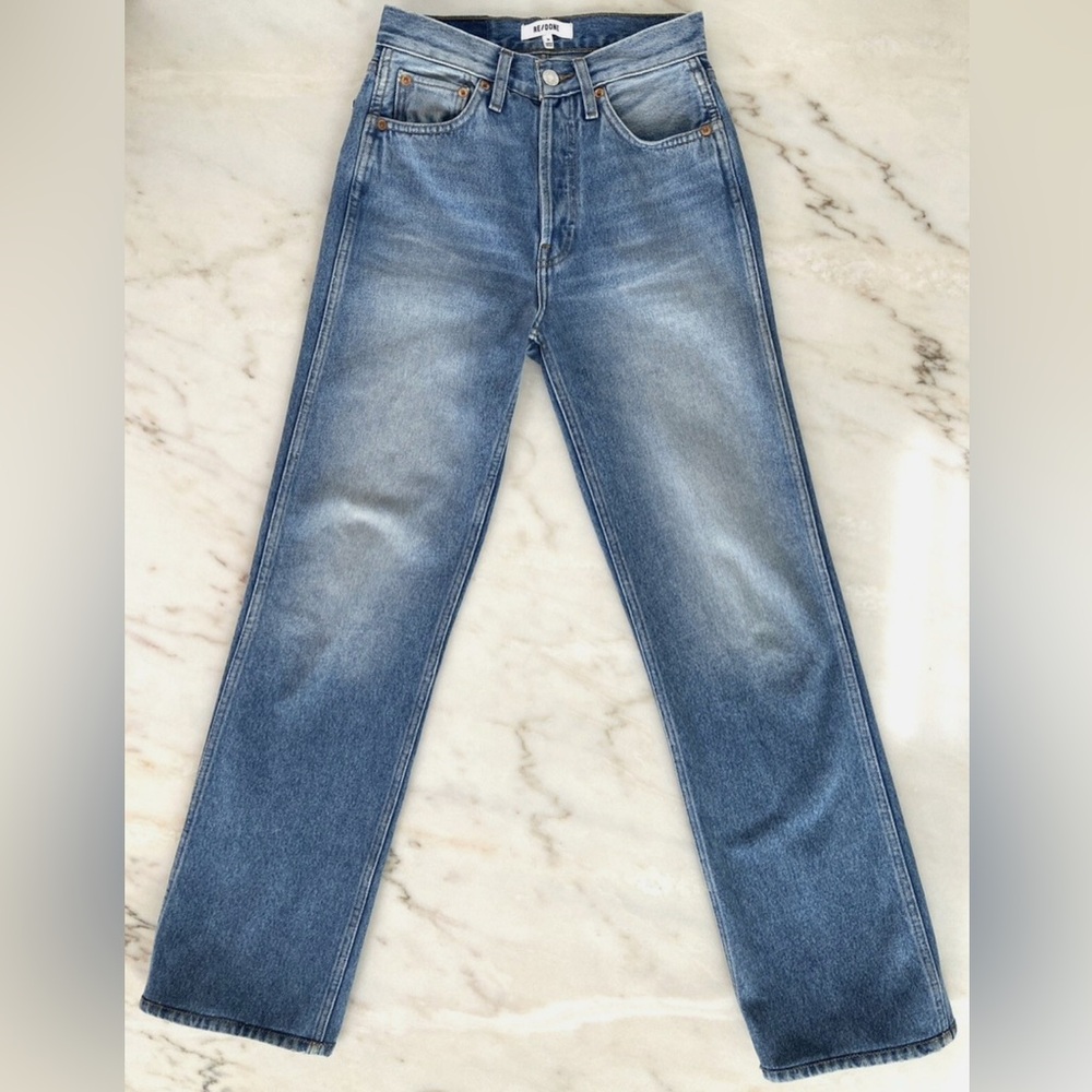Re/Done High Rise Loose Jeans in Color “Mid Fade”